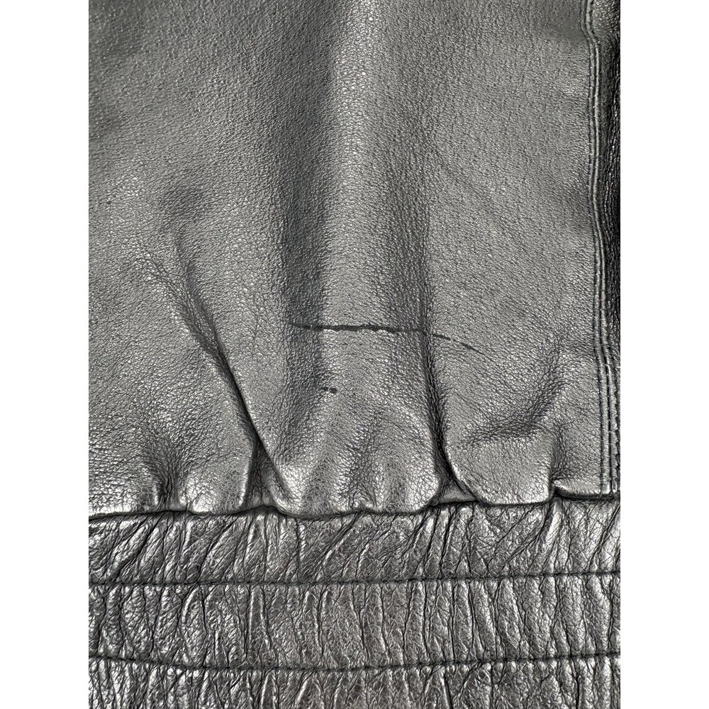 St. John's Bay Men's Black Leather Bomber Jacket L - Picture 7 of 10